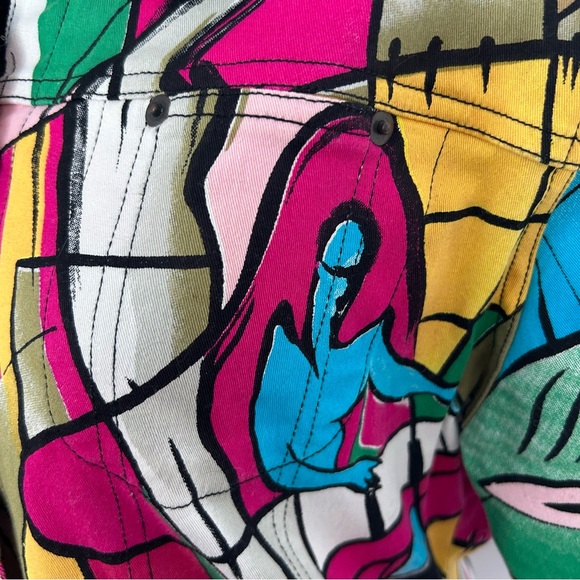 90s VTG “Picasso-style" Multicolor Abstract Wearable Art -Kaktus Jacket 4 Season - Picture 3 of 14
